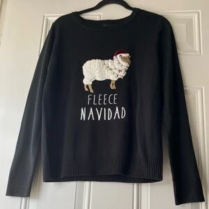 Verve Ami Black Fleece Navidad Sweater